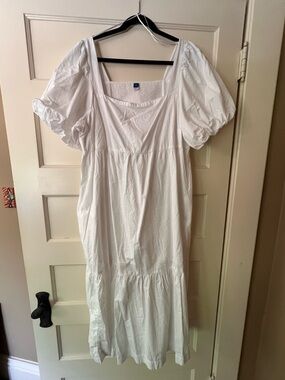 women's casual plus size dresses Plus Size Midi Dress for Women V Neck 3/4 Sleeve Casual Swing Loose A-Line Dresses